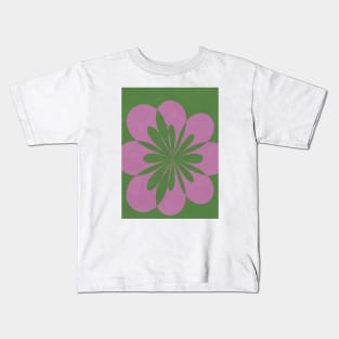 Bloom Flower - Green Purple Kids T-Shirt